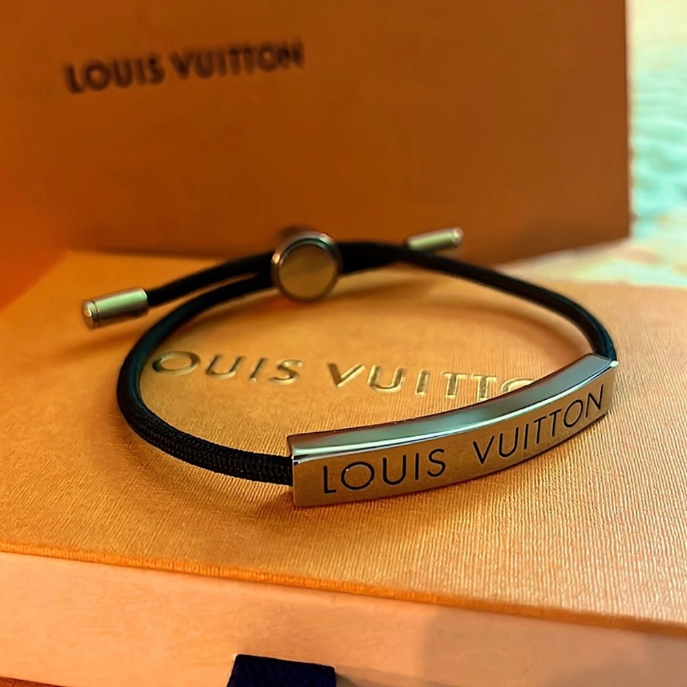 Louis Vuitton Black and Silver Bracelet